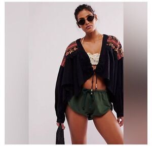 Free People Embroidered lightweight jacket NWOT